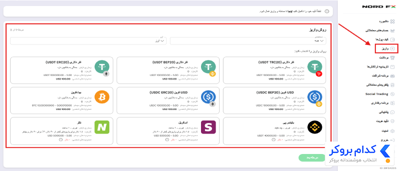 آموزش واریز به بروکر نورد اف ایکس-1