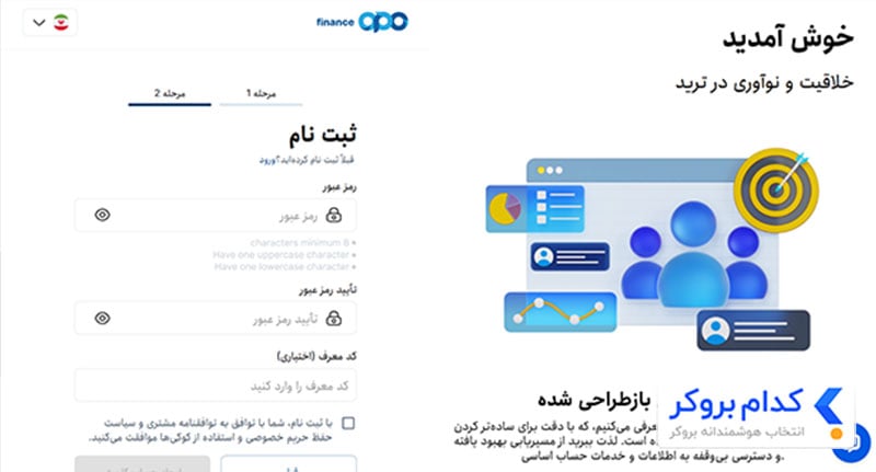 ثبت نام بروکر اپوفایننس- مرحله دوم