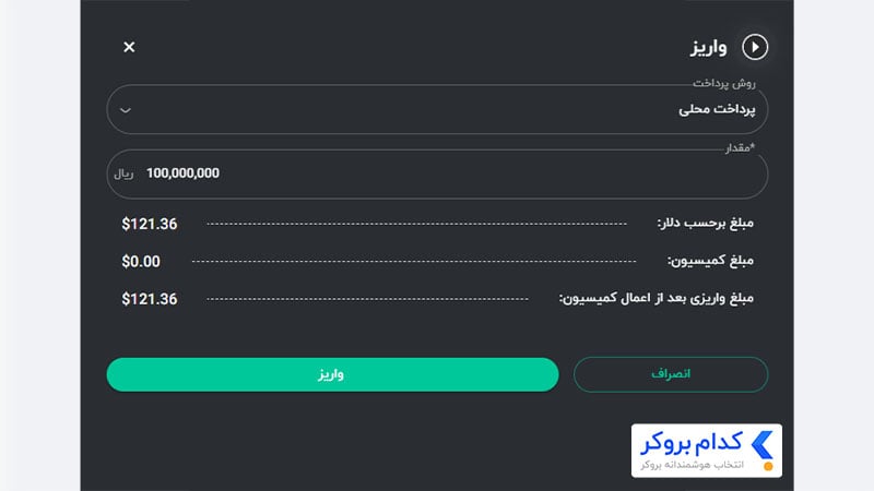 مرحله اول واریز از طریق پرداخت محلی در بروکر دلتا اف ایکس