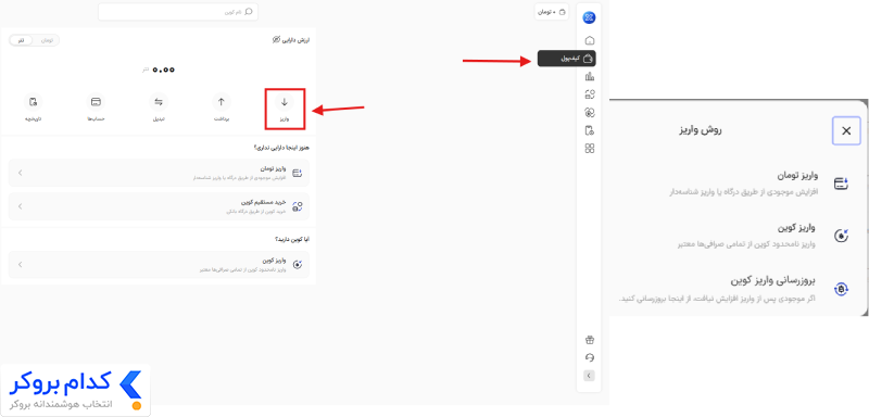آموزش واریز کوین در صرافی توایکس
