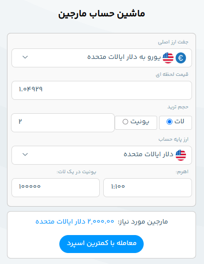 ماشین حساب مارجین کدام بروکر