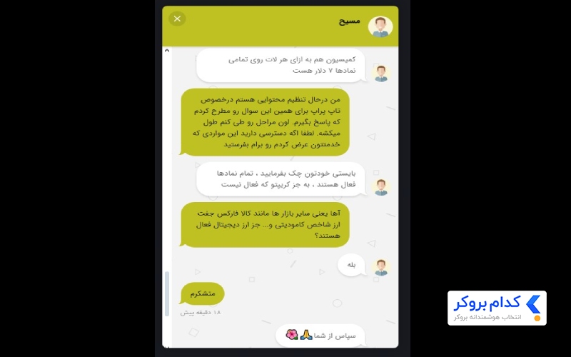 پاسخ پشتیبانی درخصوص نمادهای فعال تاپ پراپ