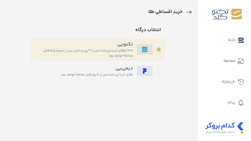 خرید اقساطی طلا در پلتفرم تکنوگلد