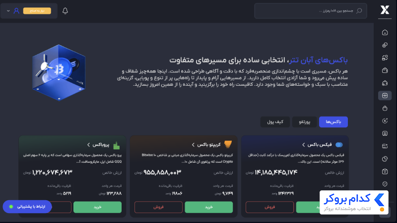 باکس سرمایه گذاری آبان تتر