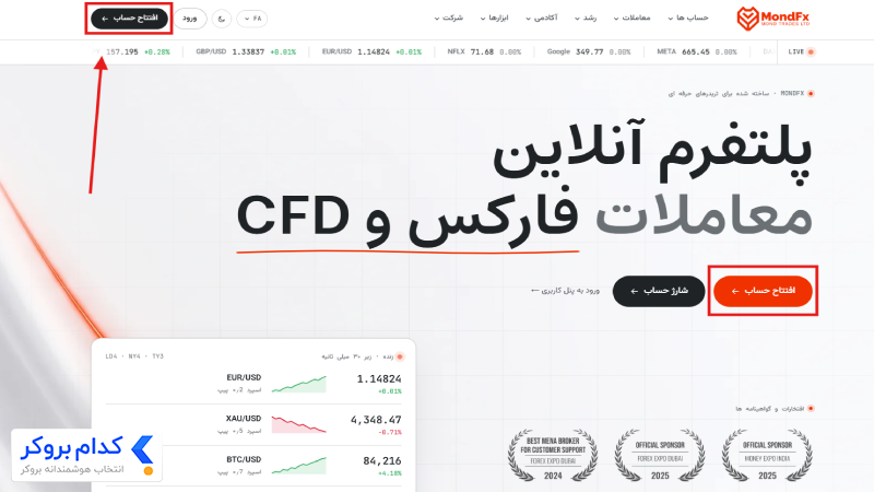 اموزش ثبت نام در بروکر موند اف ایکس-1