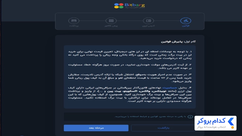 قوانین خرید و فروش ارز دیجیتال در بیت برگ