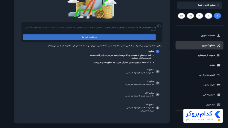 سطوح کاربری در بیت برگ صرافی