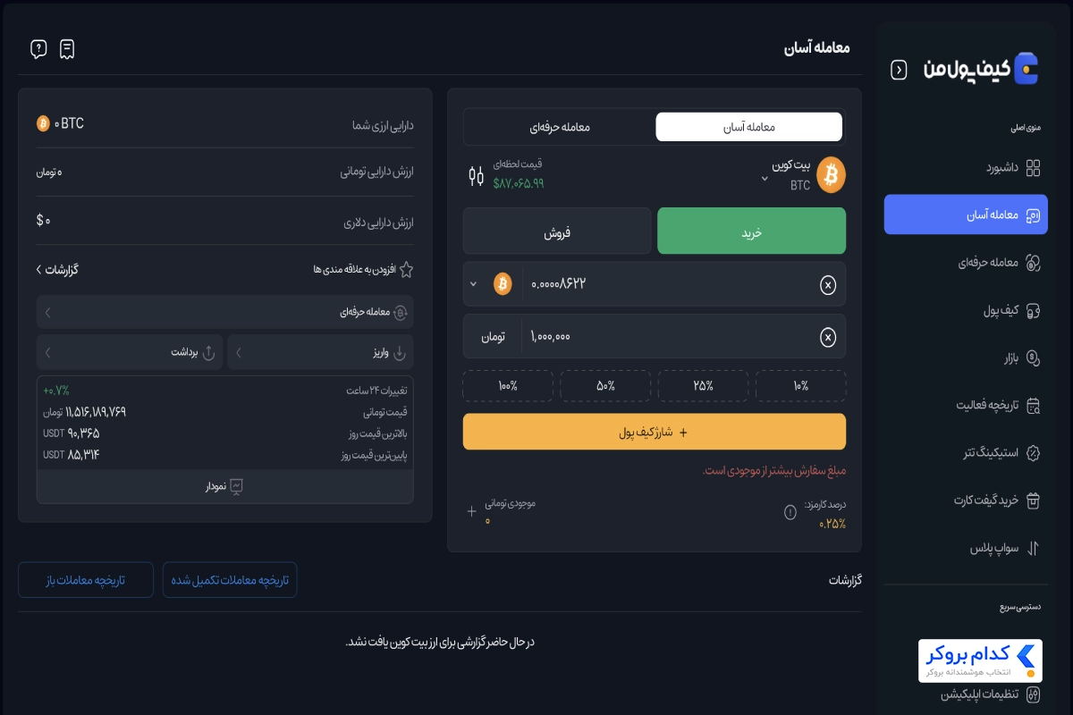 خرید آسان در کیف پول من