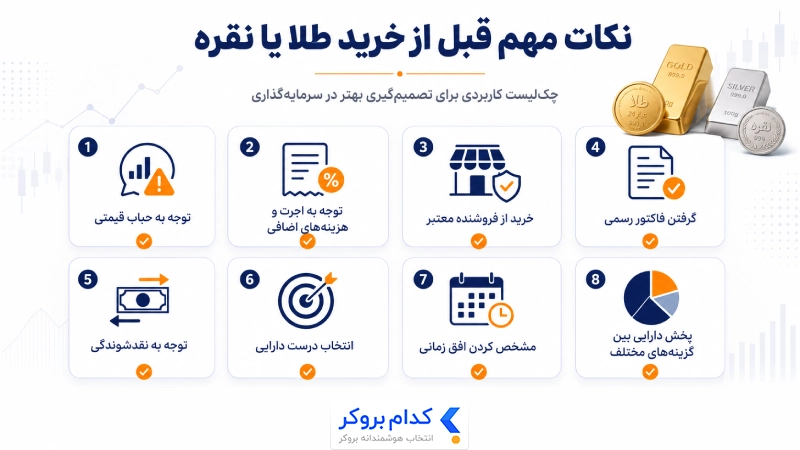 نکات مهم قبل از خرید طلا یا نقره