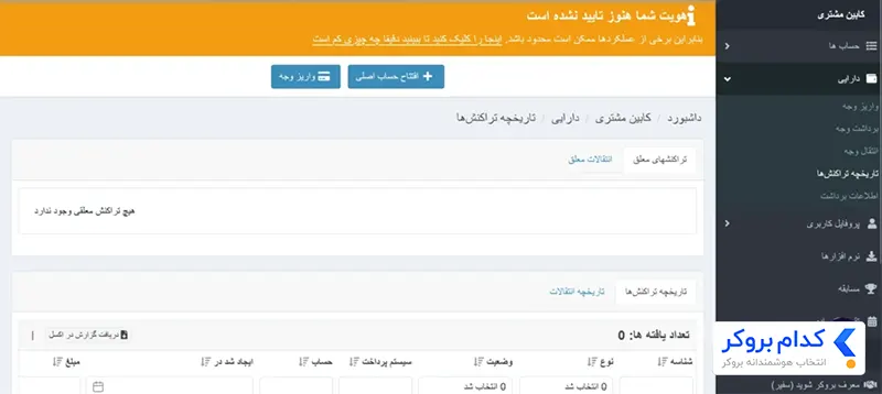بخش دارایی‌های بروکر اپیک پیپس
