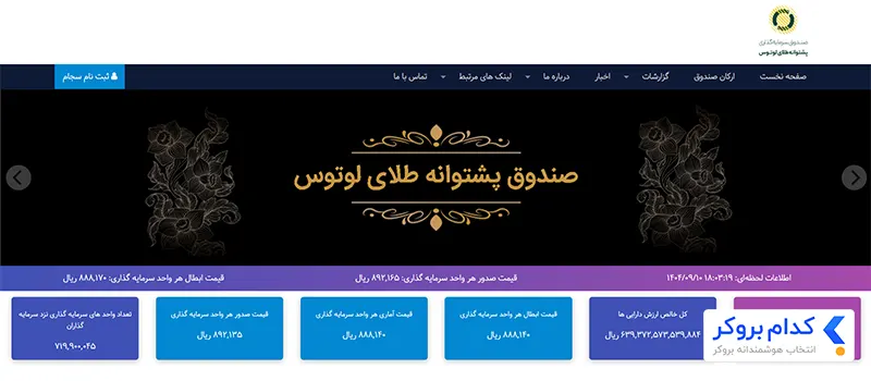 وبسایت صندوق طلای لوتوس