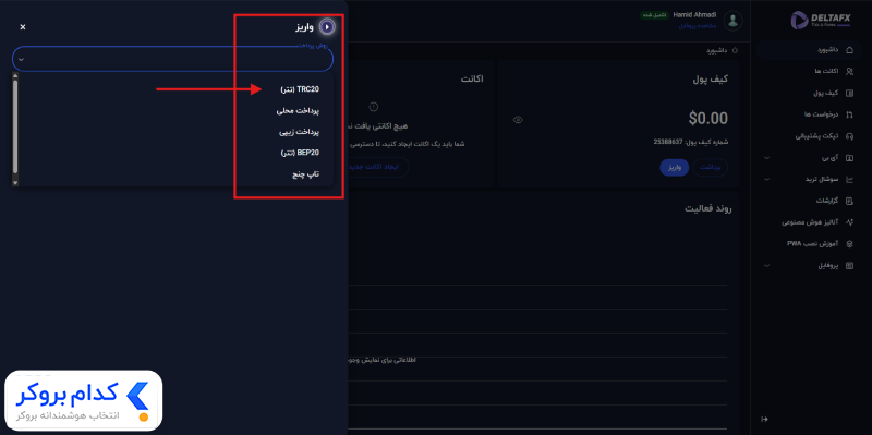 آموزش واریز در بروکر دلتااف ایکس-2