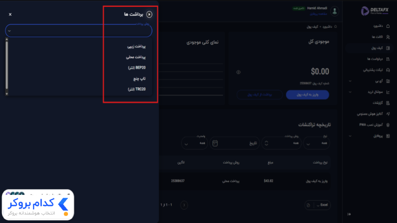 آموزش برداشت از بروکر دلتااف ایکس-2