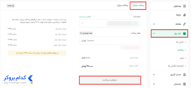 برداشت تومانی به arzinja