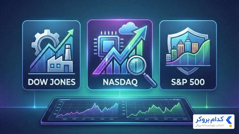 تفاوت نزدک با دیگر شاخص‌ها (داوجونز و S&P500)