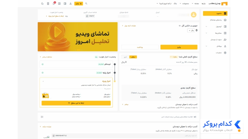 معرفی داشبورد یا پنل کاربری رمزینکس