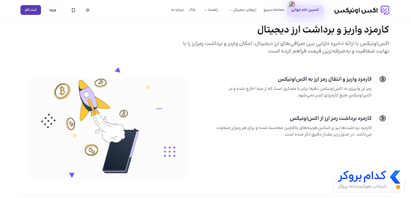 کارمزدها و هزینهها در صرافی اکس-اونیکس