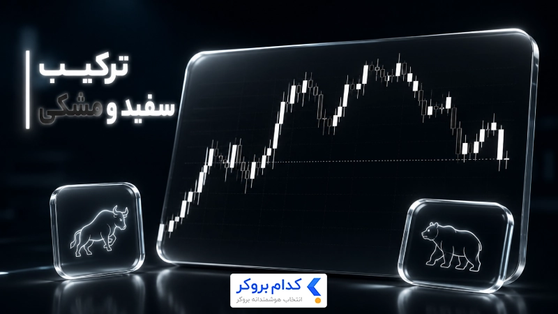 محبوب‌ترین ترکیب رنگ کندل بین معامله‌گران ترکیب سفید و مشکی