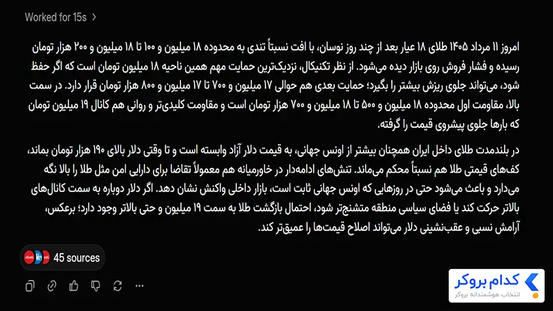 پیش بینی قیمت طلای ۱۸ عیار با گراک