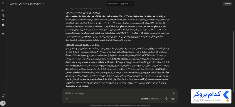 پیش بینی قیمت دوج توسط هوش مصنوعی Claude 