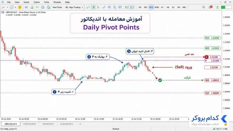 آموزش معامله با اندیکاتور Daily Pivot Points