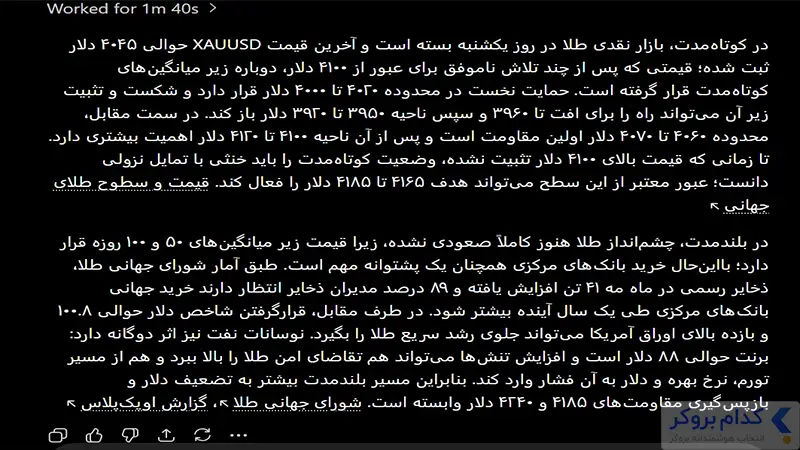 پیش بینی قیمت اونس طلا با چت جی بی تی
