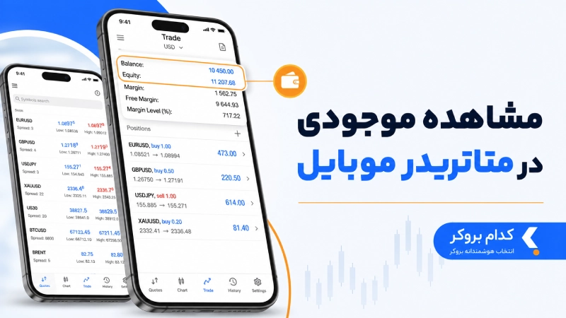 مشاهده موجودی در متاتریدر موبایل