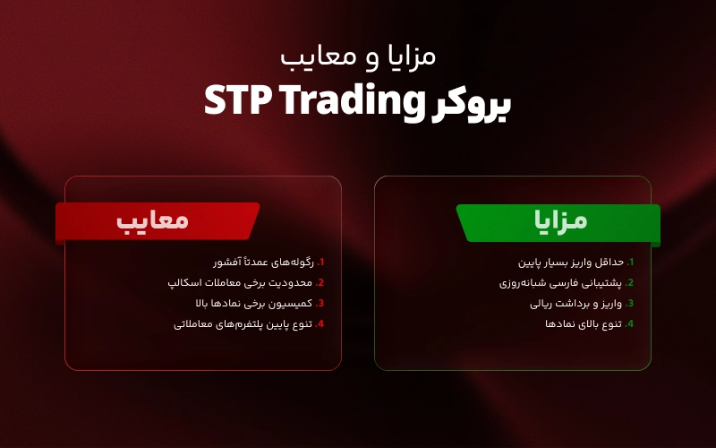مزایا و معایب بروکر اس تی پی تریدینگ