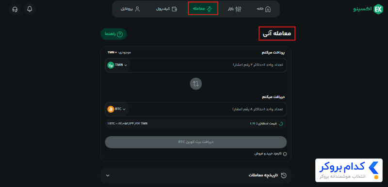 بازارهای معاملاتی صرافی اکسینو (Exino)